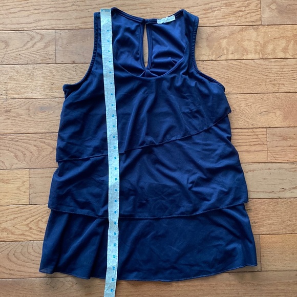 Maurices navy blue layered/tiered sleeveless tank top blouse - Picture 2 of 7